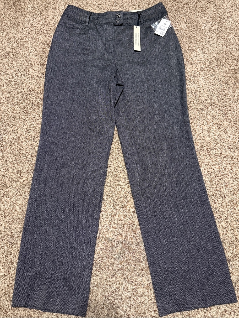 Cato Womens Gray Pinstripe Dress Pants 12 NWT